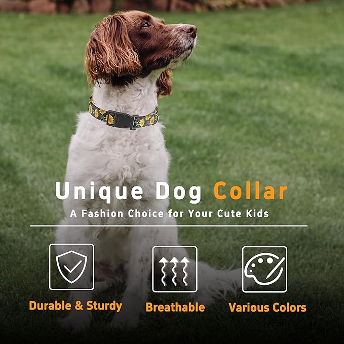 Dog Collar for Boys Girls, Sunflower Puppy Collar for Small Medium Large Dogs - Image 5