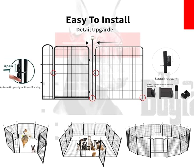 Portable Dog Crates, Indoor/Outdoor, Easy-Carry Straps, 2 Add-On Panels - Image 6