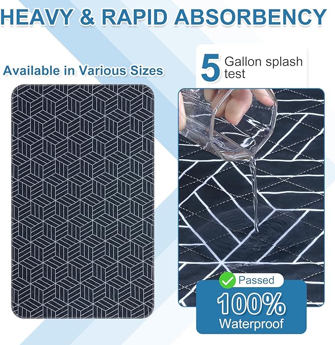 OUTCREATOR® Washable Bed Pads 34" x 76", Incontinence Mattress Protector - Image 2