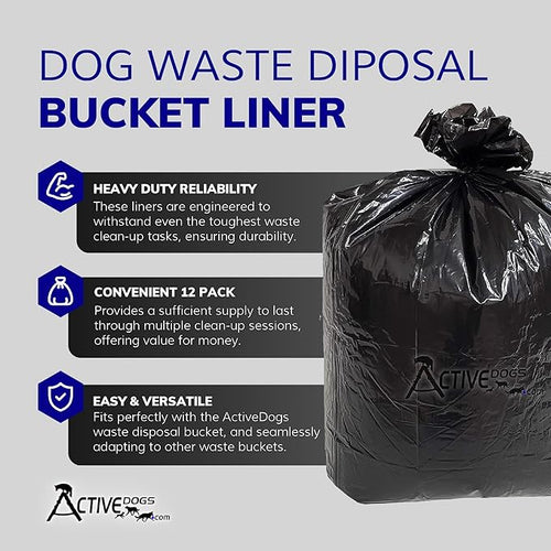 ActiveDogs Dog Poop Bucket Bags 12PK - Image 2