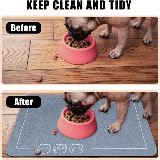 YCT Cat Pet Food Mat, Cat Feeding Mat, Non-Slip Bottom Absorbent Pet Mat - Image 6