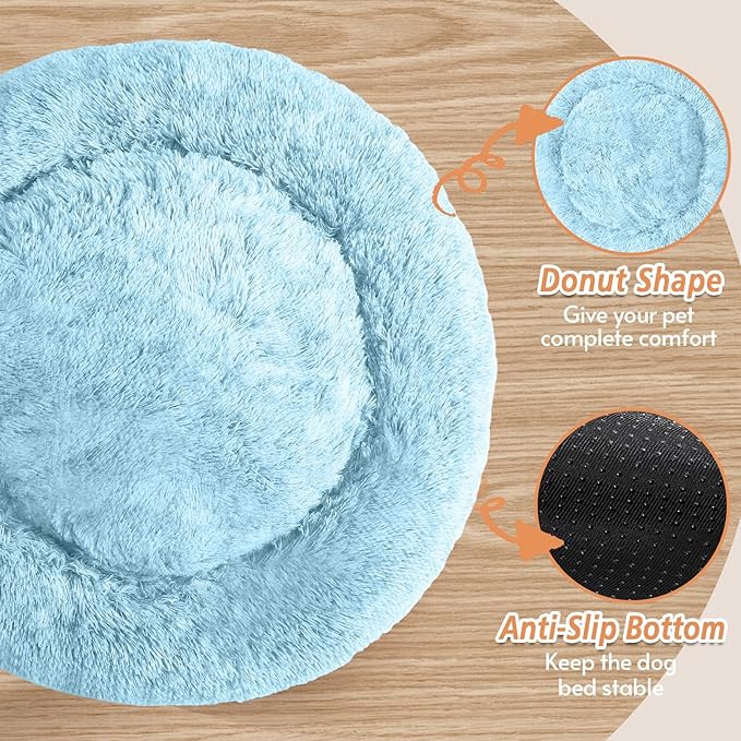 JOLLYVOGUE Calming Dog Bed Large Size Dog, Anti-Anxiety Donut Large Pet Bed - Image 3