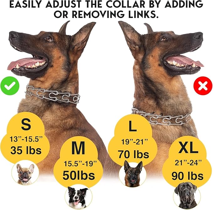 PetJett Prong Collar for Dogs Training Collar Adjustable Choke Collar Quick - Image 6
