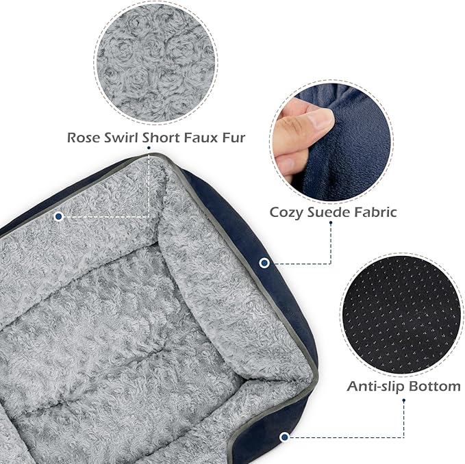 INVENHO Small Dog Bed Rectangle Washable Orthopedic Soft Calming Sleeping - Image 4