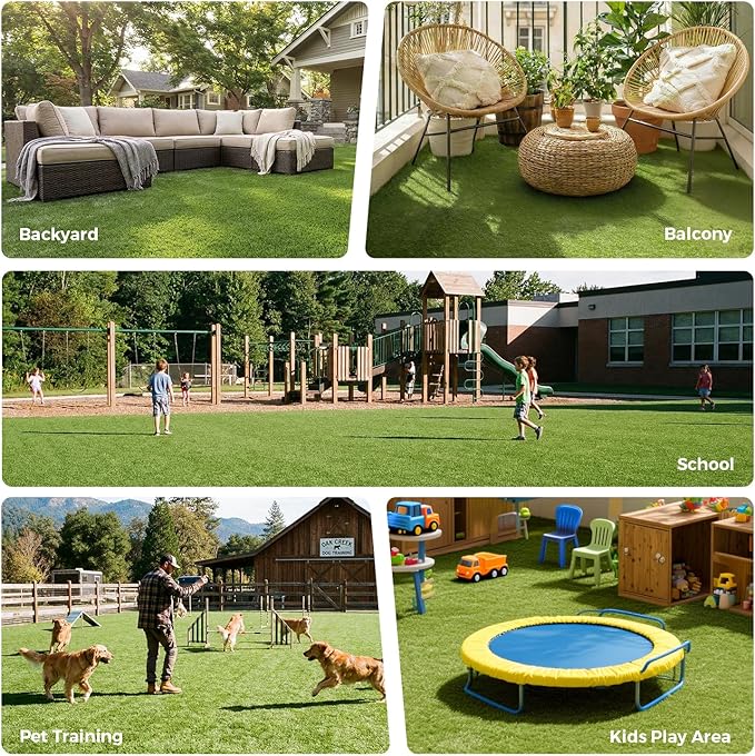 Artificial Grass Rug Indoor Outdoor, 7 x 15FT Faux Grass Turf - Image 9