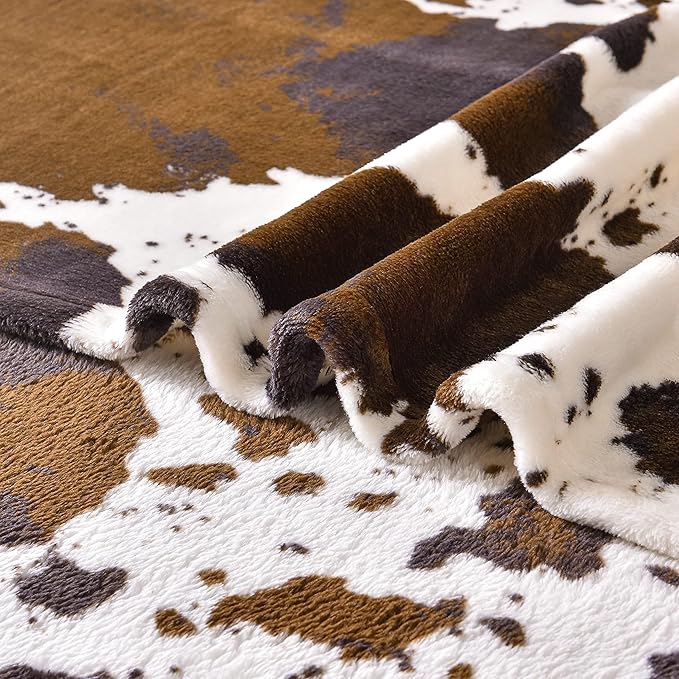 Bnuitland Cow Print Throw Blanket, Large Size 90x90 Inches - Image 7