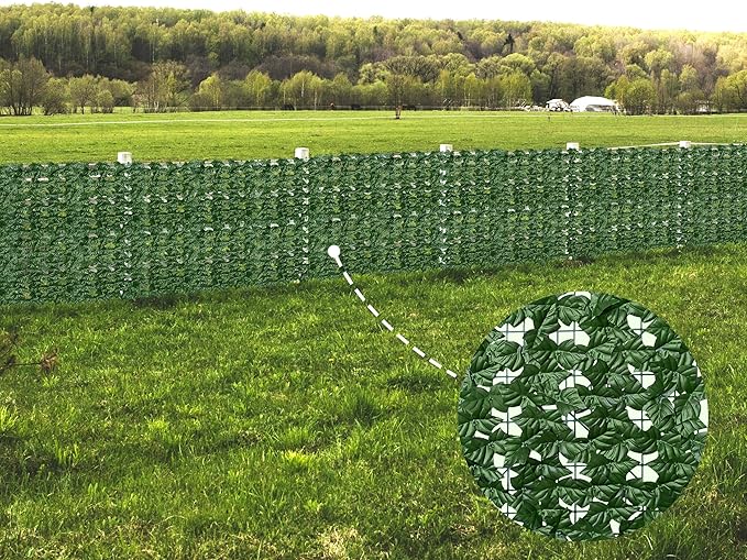 Artificial Fence Privacy Screen: 6FT x 50FT UV-Anti Faux Greenery Backdrop Ivy - Image 7