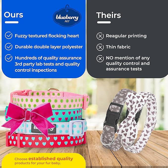 Blueberry Pet Flocking Dog Collar, Small Girl Dog Collar - Image 4