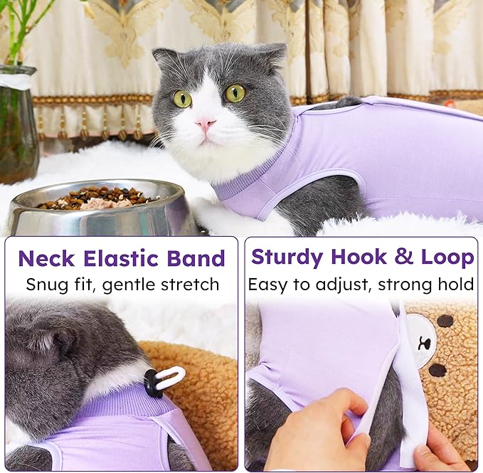 Cat Recovery Suit for Abdominal Wounds or Skin Diseases, Kitten Onesie for Cats - Image 3