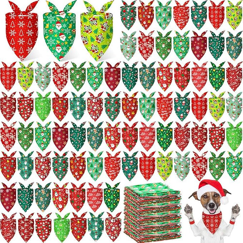 200 Pcs Dog Bandanas Bulk, Reusable Pet Scarves by Jeere