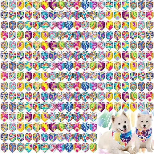 Aliceset 180 Pcs Tie Dye Dog Bandana Bulk Rainbow Bandanas by Aliceset