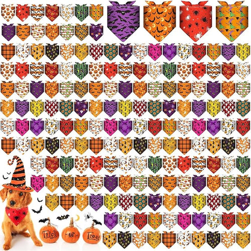 Aliceset 180 Pcs Halloween Dog Bandanas Bulk Halloween Bandana by Aliceset