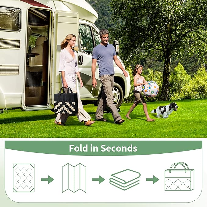 GENIMO Outdoor Rug 3'x5' Waterproof, Reversible Camping Mat, Plastic Straw Rugs - Image 6