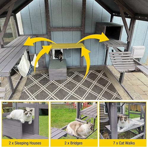 Aivituvin Cat House Outdoor Catio Kitty Enclosure - Image 2