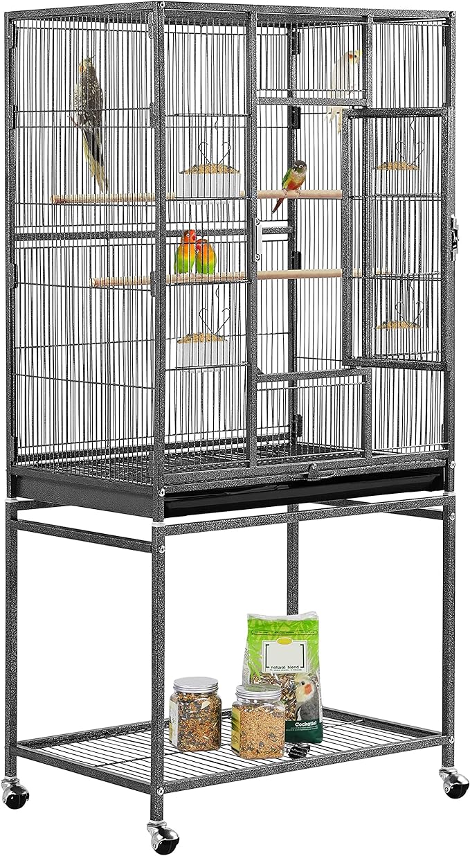 Yaheetech 54-inch Wrought Iron Standing Large Parrot Parakeet Flight Bird Cage by Yaheetech