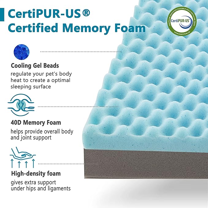 Memory Foam Large Dog Bed, Cooling Dog Beds - Image 3