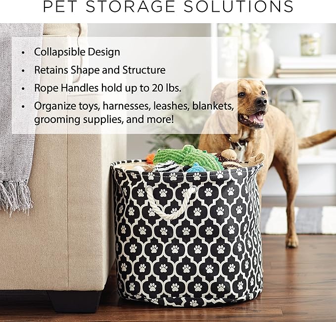 Bone Dry 6192 Pet Storage Collection Lattice Paw Print, Large Round - Image 8