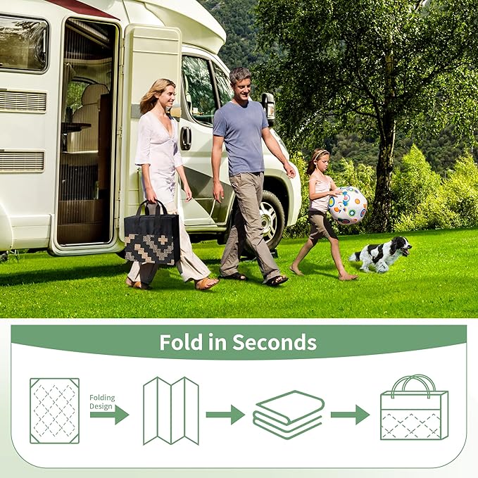 GENIMO Outdoor Rug for Patio Clearance, Reversible Plastic Straw Rugs for RV - Image 6