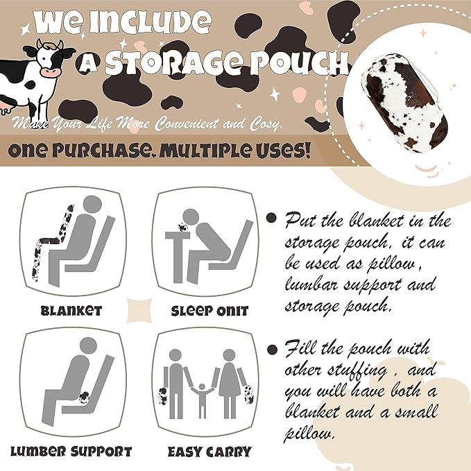 Bnuitland Cow Print Throw Blanket - Image 3