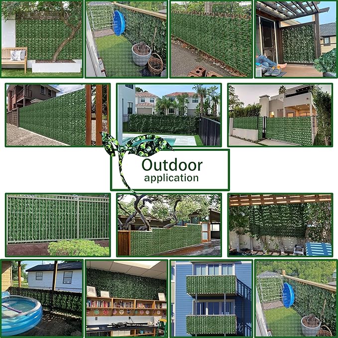 Artificial Ivy Privacy Fence Wall Screen, 40X160 in UV-Anti Faux Greenery - Image 6