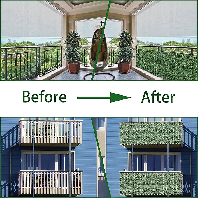 Artificial Fence Privacy Screen: 6FT x 20FT UV-Anti Faux Greenery Backdrop Ivy - Image 4