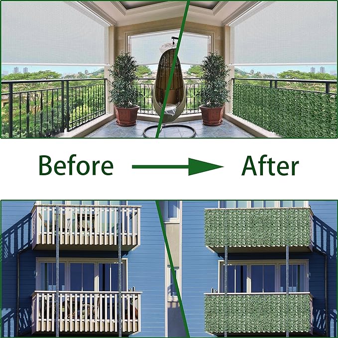 Artificial Ivy Privacy Fence Wall Screen, 80X120 in UV-Anti Faux Greenery - Image 4