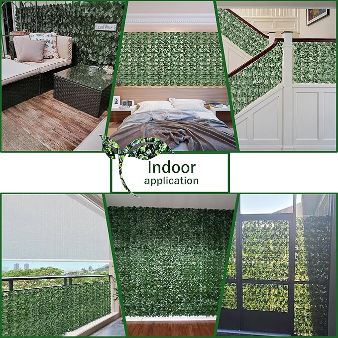 Artificial Ivy Privacy Fence Wall Screen: 72 x144 in UV-Anti Faux Greenery - Image 4